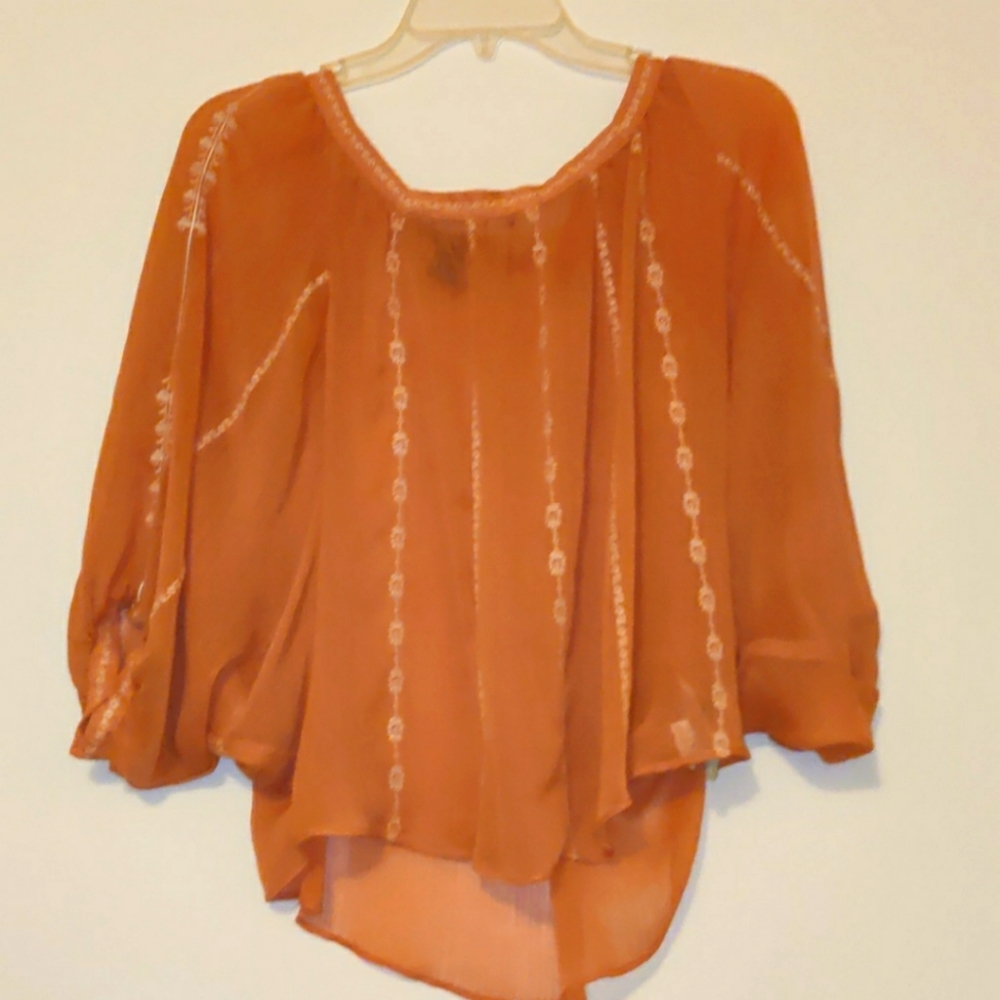 Forever 21 coral colored long sleeve blouse